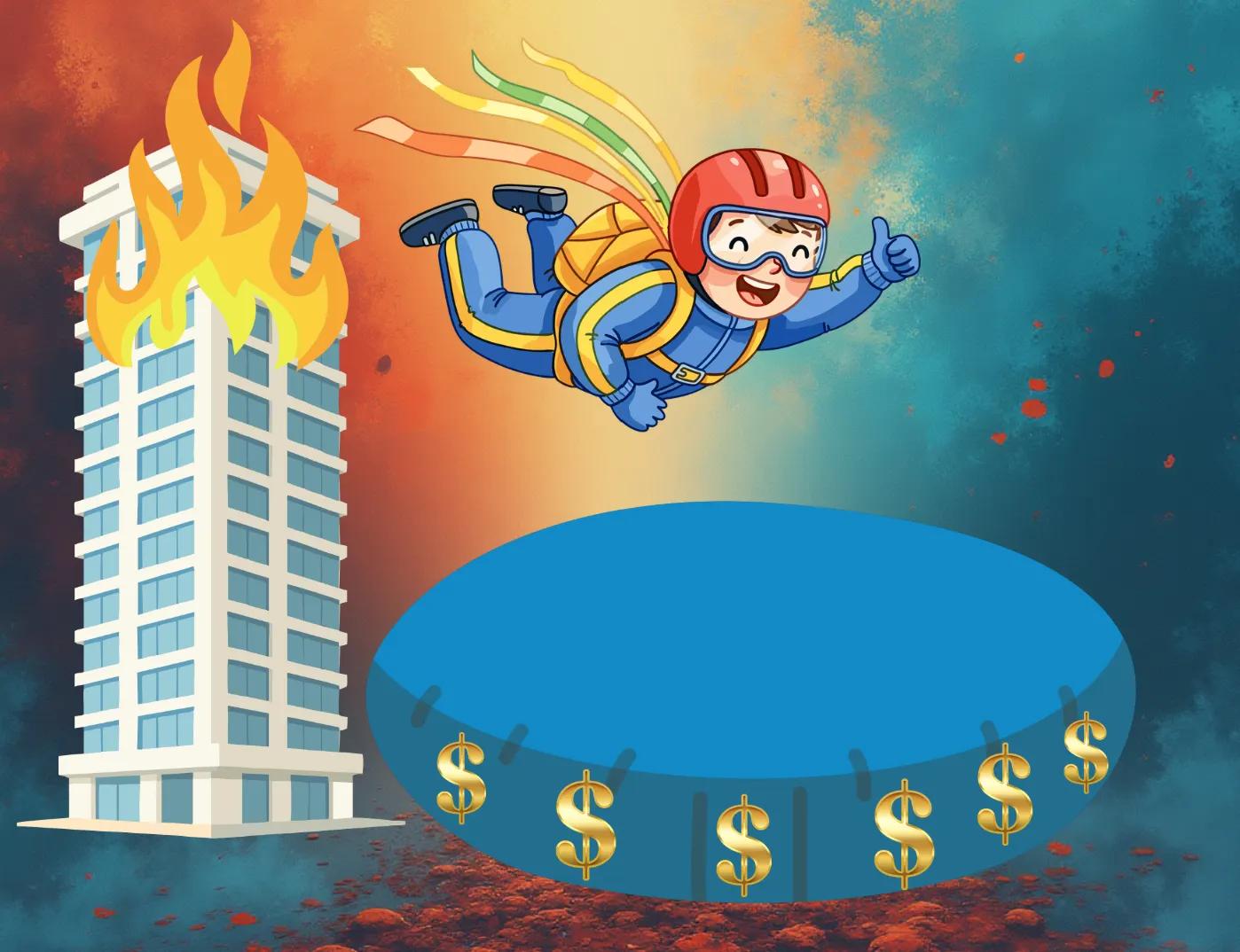 Illustration for the financial cushion needed for a career pivot.